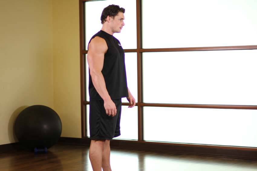 Upper Back Stretch — starting position, working the middle back