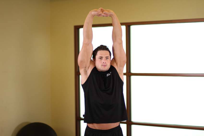 Upward Stretch — end position, working the shoulders