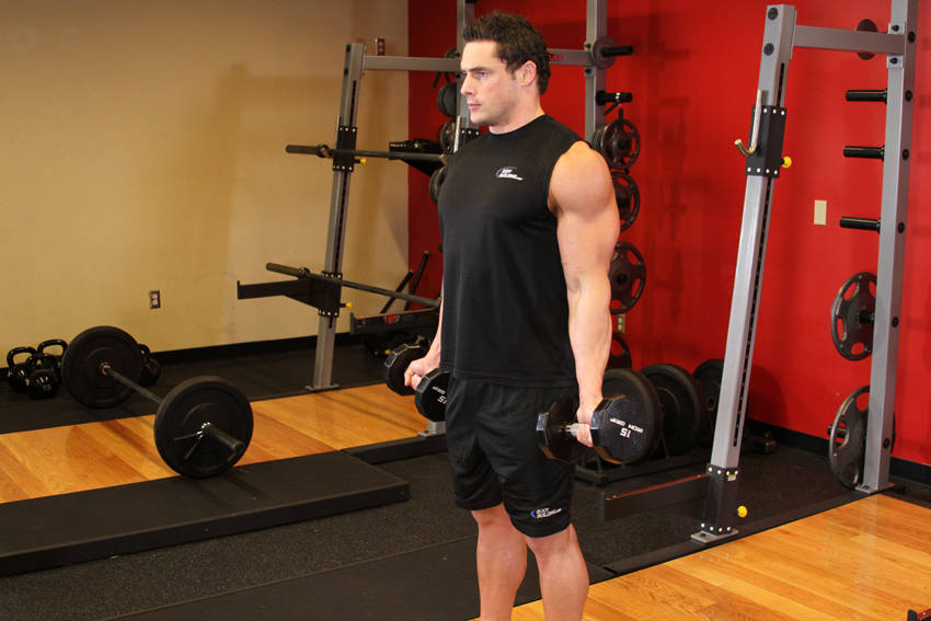 Zottman Curl — starting position, working the biceps