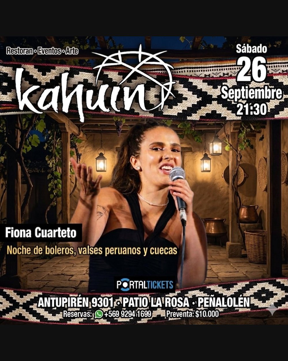 KAHUIN PRESENTA: FIONA CUARTETO: NOCHE DE BOLEROS, VALSES PERUANOS Y CUECAS