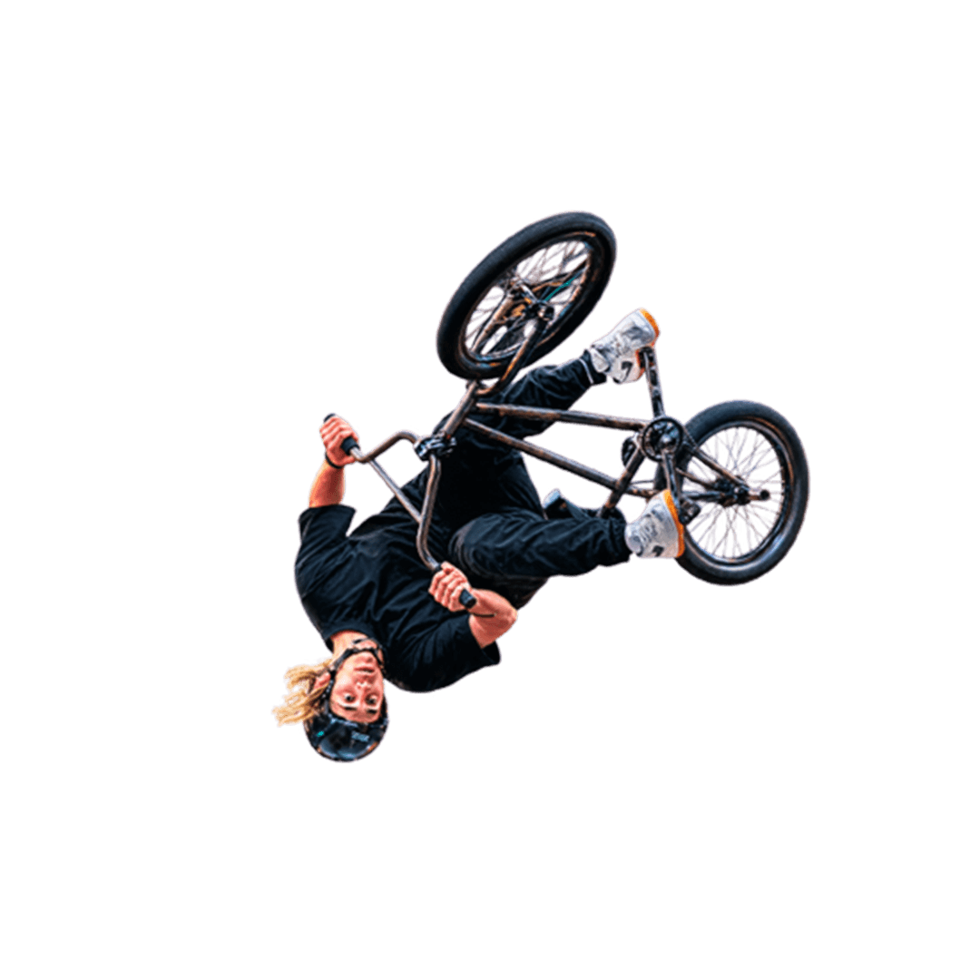 Rider performing an inverted flip trick