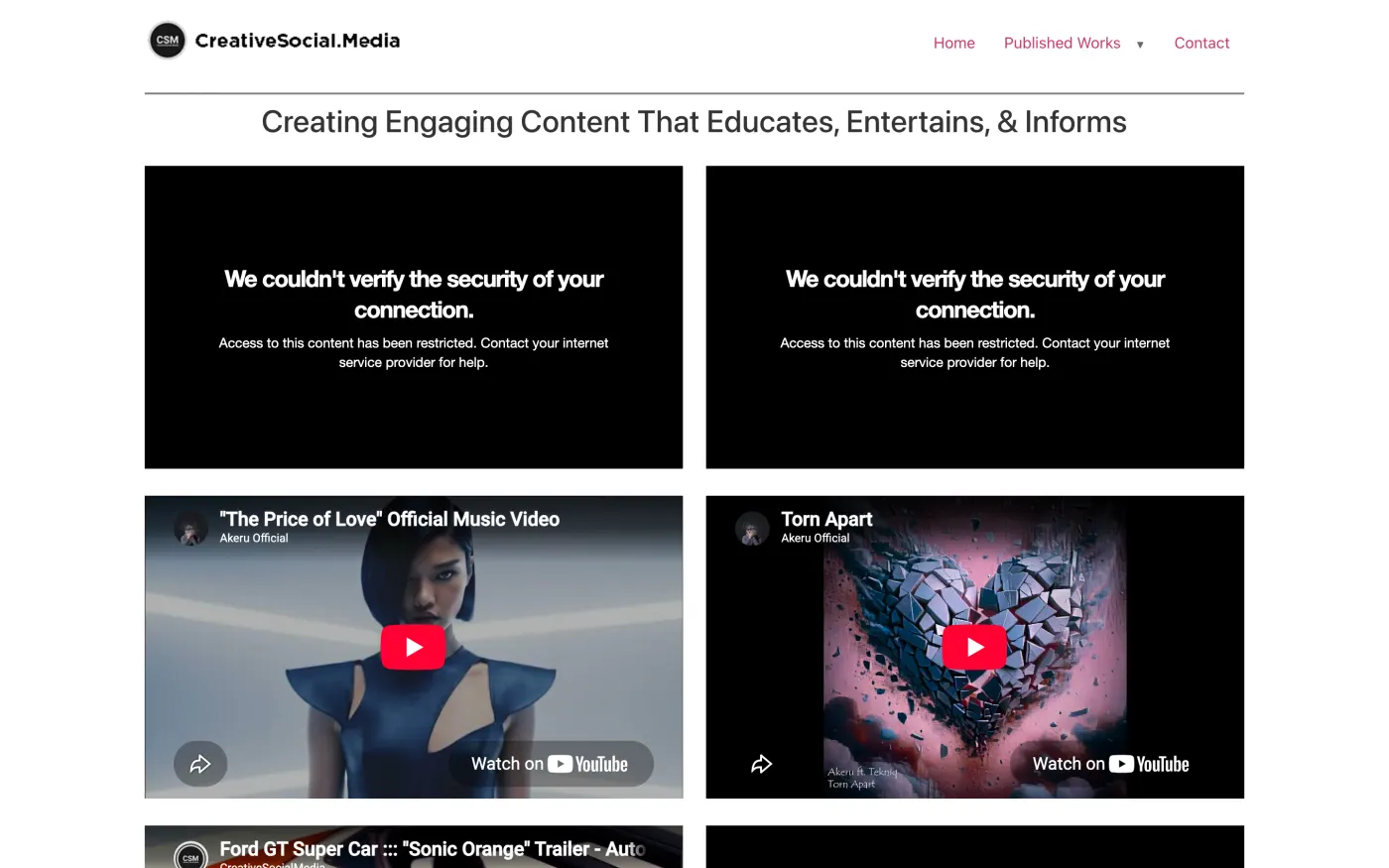 The CreativeSocial.Media website - content that educates, entertains and informs.
