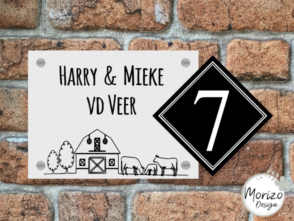 Het kantoor groet vier keer Ontwerp nu zelf uw eigen naambordje huis. Bij Naambordje2go.nl !