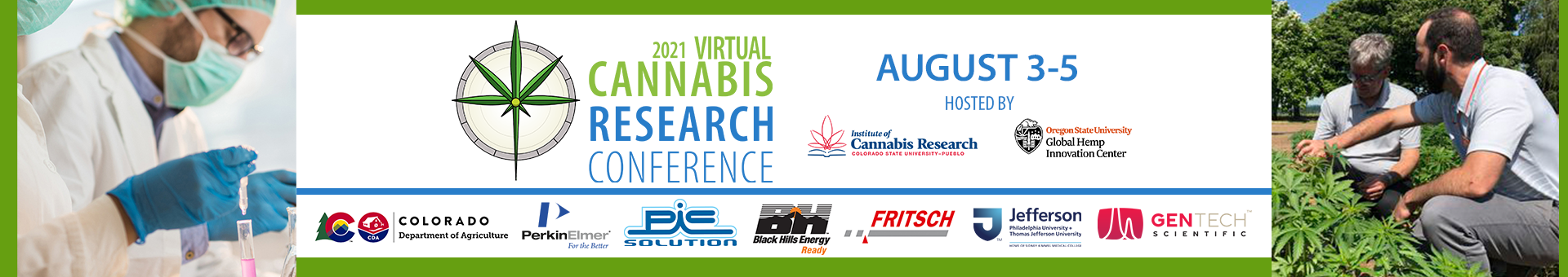 The banner to welcome you to 2021 Virtual Cannabis Research Conference 