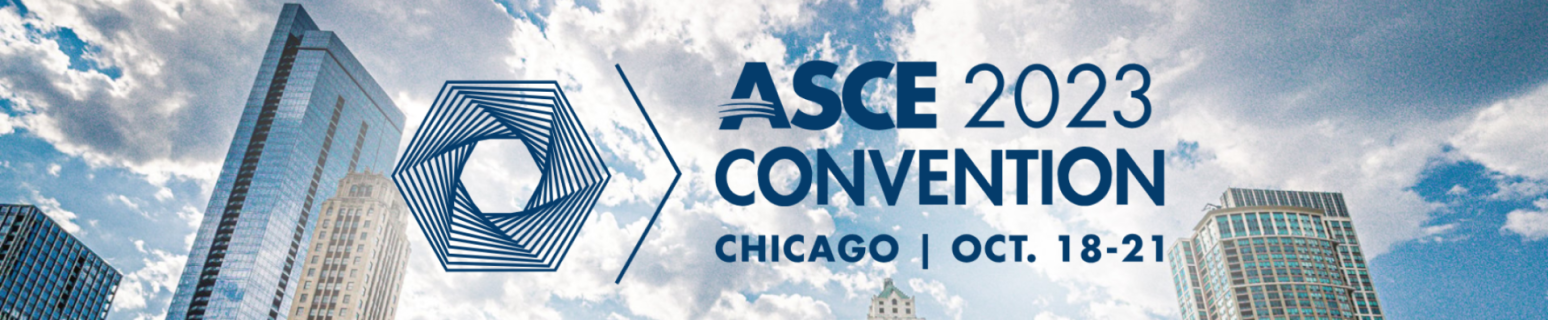 The banner to welcome you to ASCE 2023 Convention