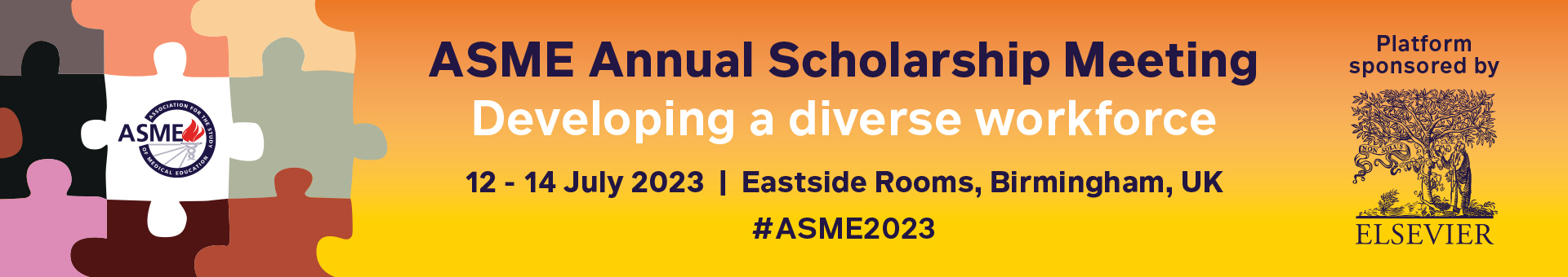 The banner to welcome you to ASME Annual Scholarship Meeting 2023 