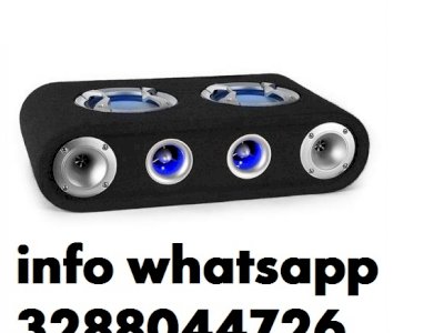 Subwoofer auto attivo impianto tuning led blu woofer 2x16,5cm