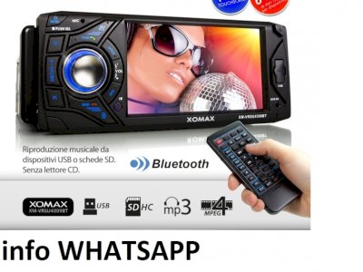 AUTORADIO CON DISPLAY LCD 4,3" BLUETOOTH SD+USB=64GB MP3 AUX 1DIN DIN SENZA CD