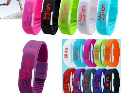 Orologio sport display led silicone uomo donna braccialetto