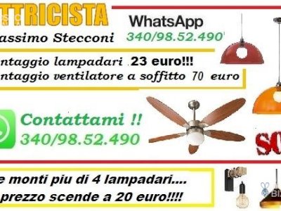 Montaggio ventilatore a soffitto a Roma 70 euro 