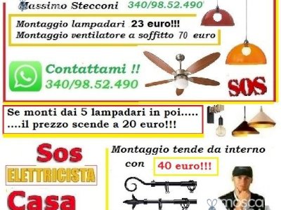 Montaggio lampadario Nomentano Parioli 23 euro 