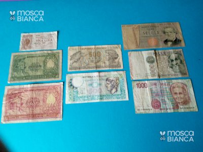 Lotto A -  Serie di n. 8 Banconote del Regno e della Repubblica Italiana.