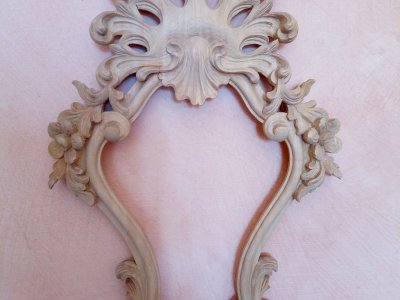 Coppia di Apliques in legno grezzo