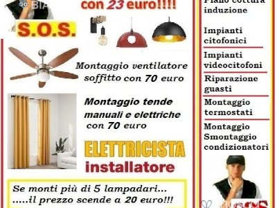 Installazione lampadario con 20 euro Roma 