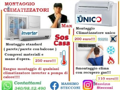 Montaggio condizionatore inverter colle Romito Ardea 