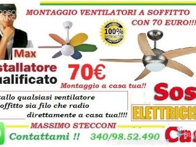 Montaggio ventilatore a soffitto Roma Piramide 