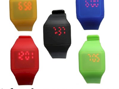 Silicone digital led orologio da polso sport kid wrist watc