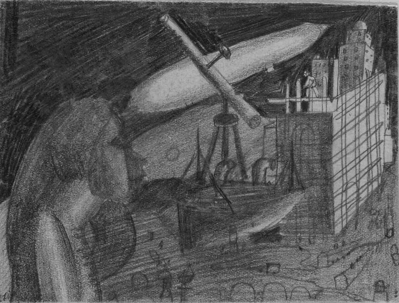 Соломон Никритин «Композиция с телескопом», 1920.