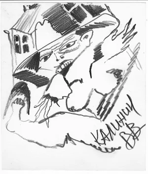 Вячеслав Калини. Рисунок, 1987. Выставка «Ретроспектива», Москва, «Объединение Эрмитаж». Предоставлено автором текста.