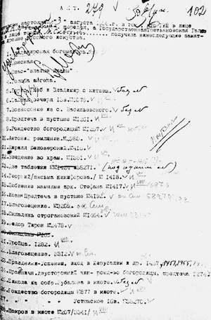 Акт № 279 от 3 августа 1930 года. Согласно акту, из Исторического музея передаются в Третьяков - скую галерею иконы домонгольского времени, «Богоматерь Владимирская» и «Ангел Златые власы», «Богоматерь Донская» и другие шедевры Древней Руси.