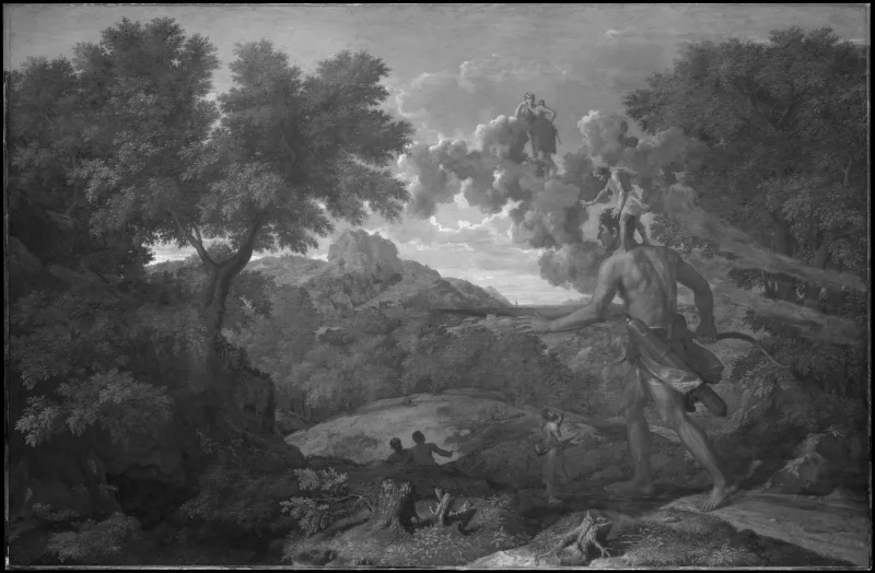 Никола Пуссен «Слепой Орион ищет восход солнца», 1658.