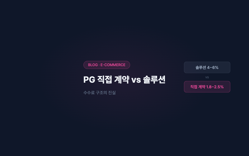 커머스 PG 직접 계약 vs 솔루션: 수수료 구조의 진실