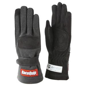 RACEQUIP 2 Layer 2XL Black/Black 355 Series Driving Gloves P/N 355007