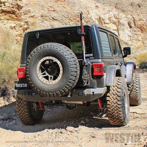 Westin 18-19 Jeep Wrangler JL WJ2 Rear Bumper w/ Tire Carrier - Textured Black | Motoroso