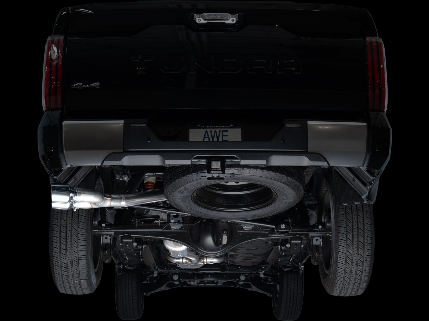 AWE 0FG Exhaust for 3rd Gen Toyota Tundra (2022+) - Dual Chrome Silver Tips