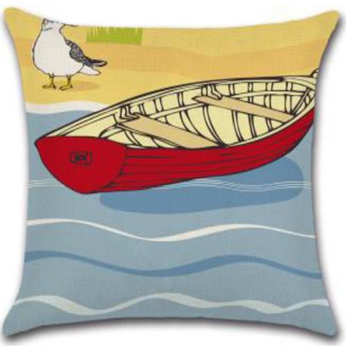 Set of 4 Coastal Beach Throw Pillow Covers, 18x18 Decorative Nautical  Cushion Cases