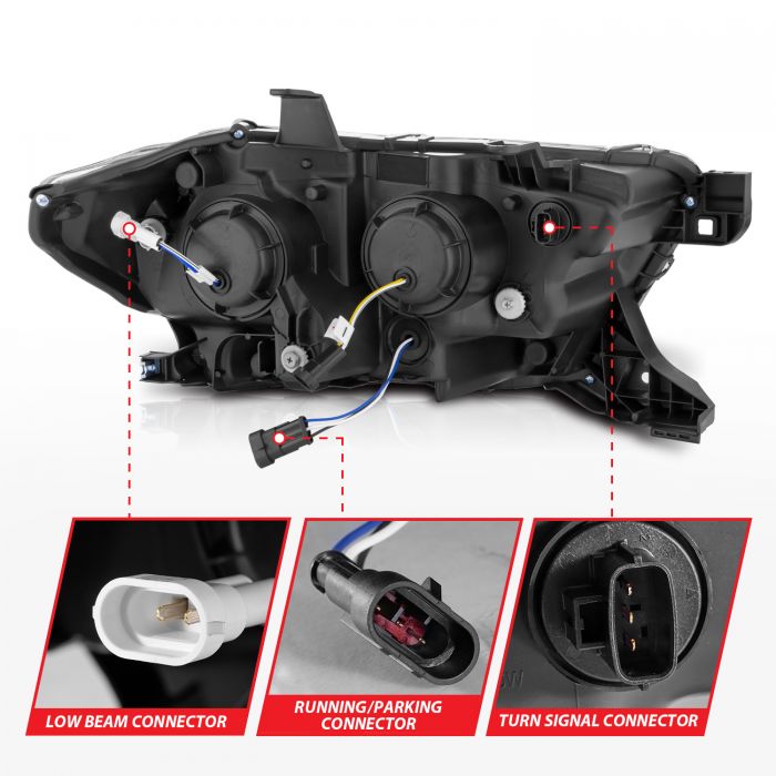 ANZO 16-23 Toyota Tacoma SR/SR5 ONLY Full LED Proj Headlights w/Light Bar Seq. Blk w/Initiation Lgt