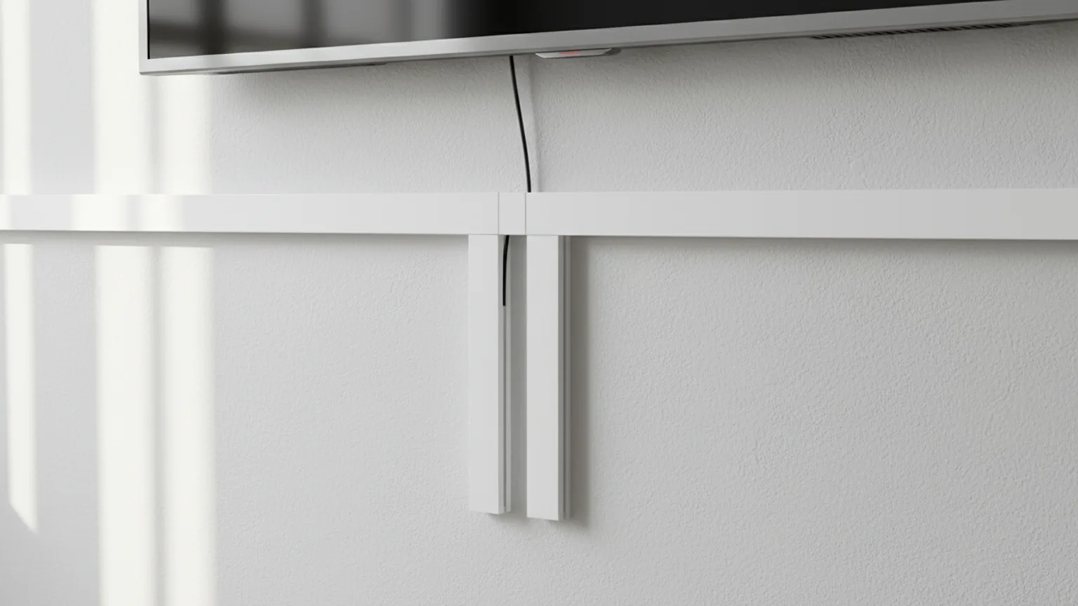 Cable trunking hiding TV cables neatly along wall — Mount TV