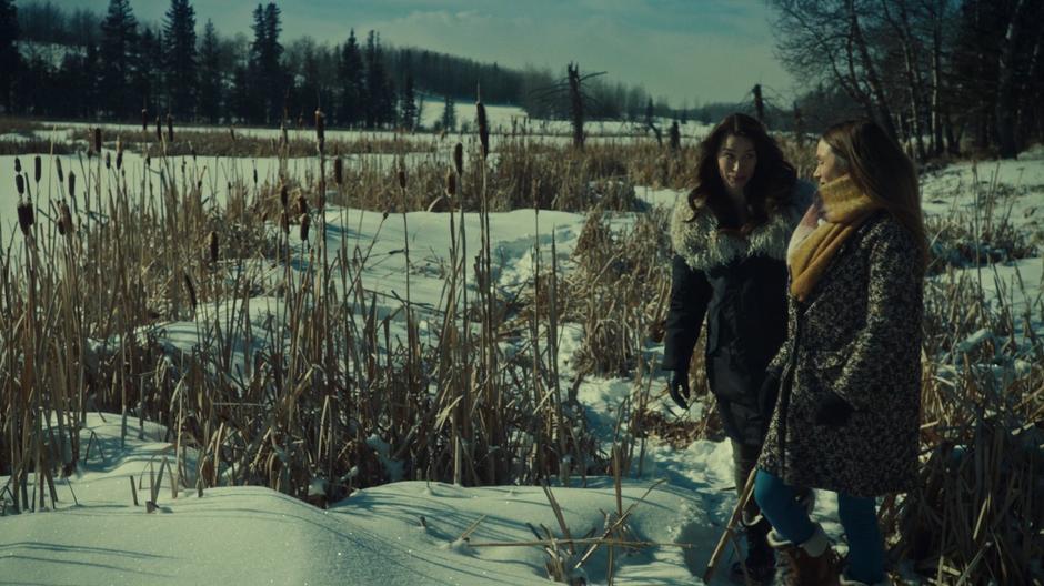 Wynonna and Waverly talk about when Waverly fell in the lake.