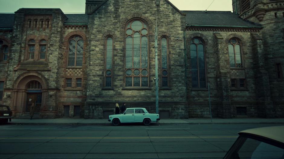 Helena follows her first target into a church.