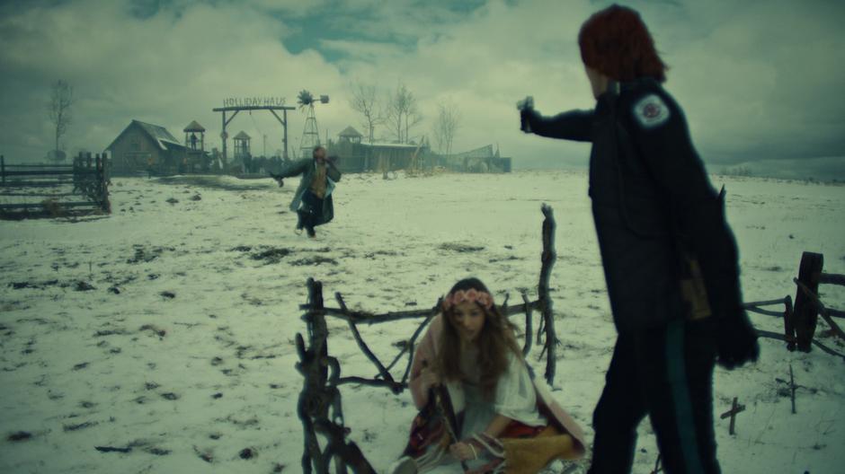 Nicole shoots a revenant while Waverly desperately tries to dig up the grave of Pikachu the hamster.