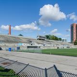 Photograph of Lamport Stadium.