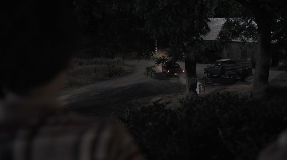 Young Arnold Cardenas watches his mother drive off after the deadly fight with his father.