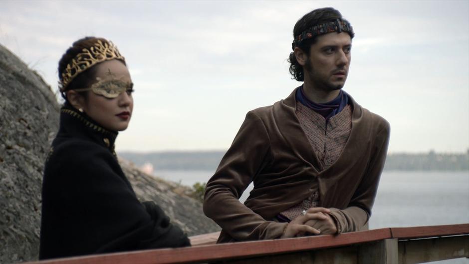 Margo and Eliot watch Fen and Fray down on the boat.