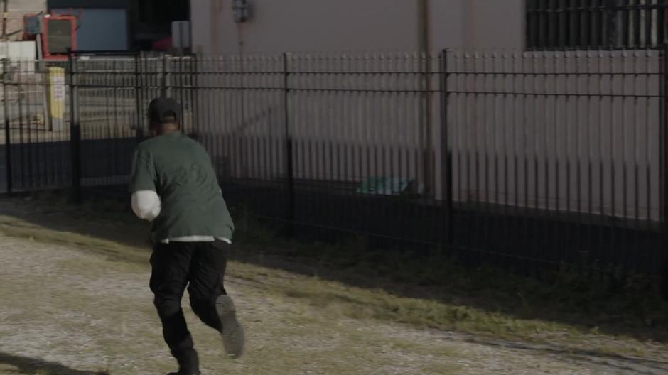 The dealer runs off after Tyrone uses his fears against him.