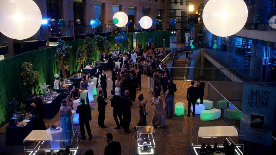 People mill around during the fancy museum gala.