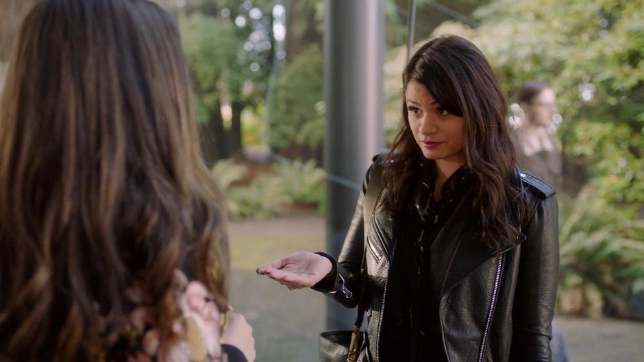 Mel asks Maggie to give her her phone back.