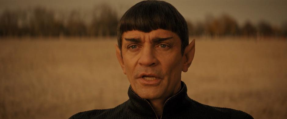 Sarek finishes his meditate and announces that he knows the locations of Spock and Michael.