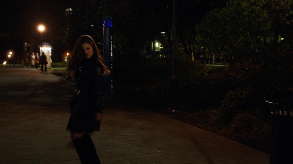 Maggie turns and throws Mel a saucy look while walking off to see Parker.