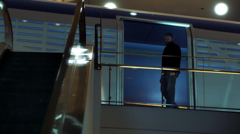 Ethan Knox looks out of the train car as it prepares to leave.