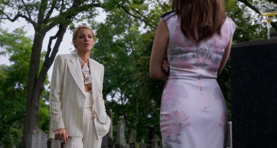 Emily talks to Stephanie about her whole disappearing act while they stand next to her gravestone.