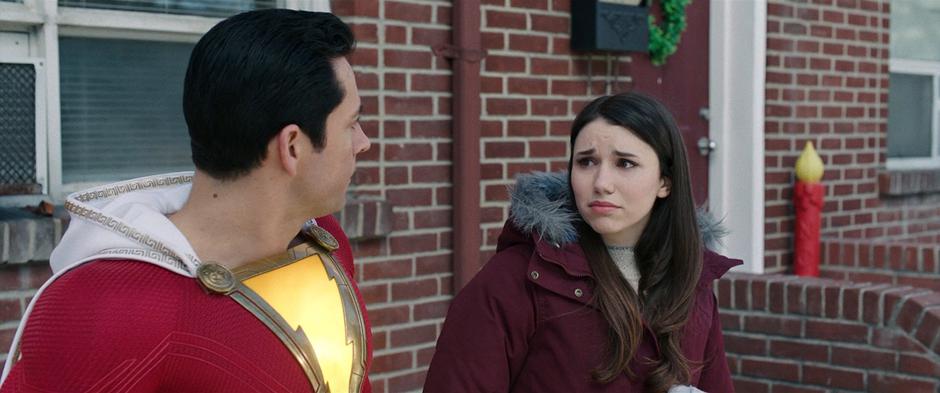 Mary talks to Billy about her problems while they sit on the railing.