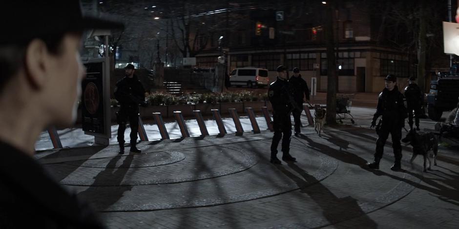 Members of Crows Security patrol around the perimeter of the event.