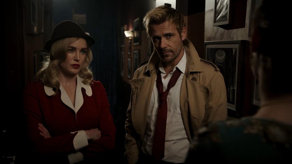 Sara and Constantine listen to Jeanie Hill's story about the blackmail.