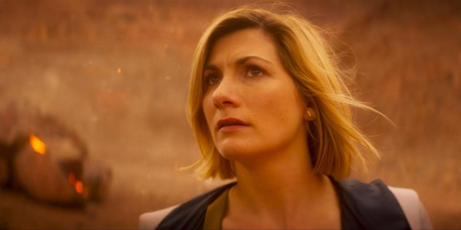 The Doctor looks around the ruins of Gallifrey.