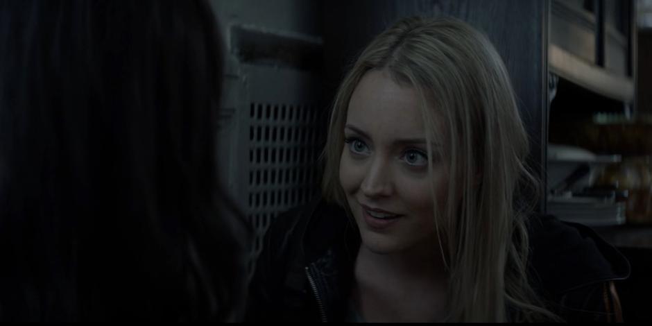 Julia Pennyworth smiles at Sophie after saving her life.